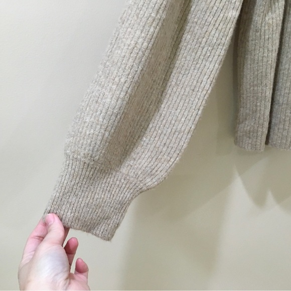 J.Crew Extra Soft Tan Sweater pullover long sleeve ribbed knit size m new - Picture 4 of 5